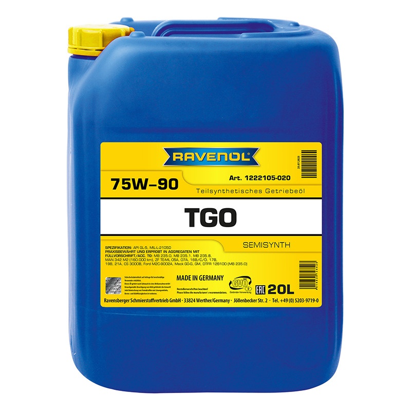 Трансмиссионное масло RAVENOL TGO SAE 75W-90 API GL-5 (20л) фото 1