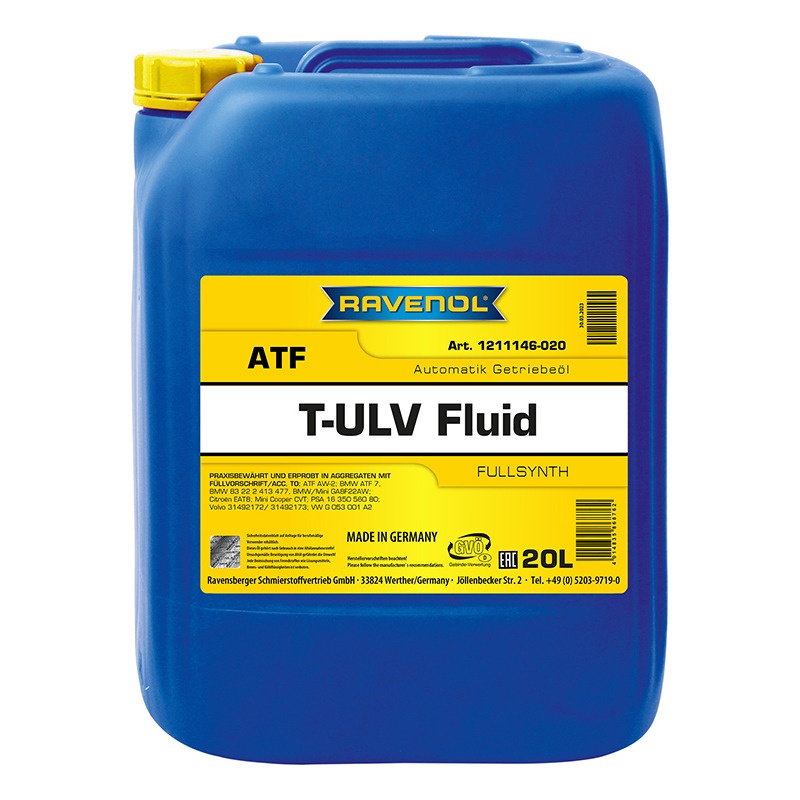 Трансмиссионное масло RAVENOL ATF T-ULV Fluid (20л) фото 1