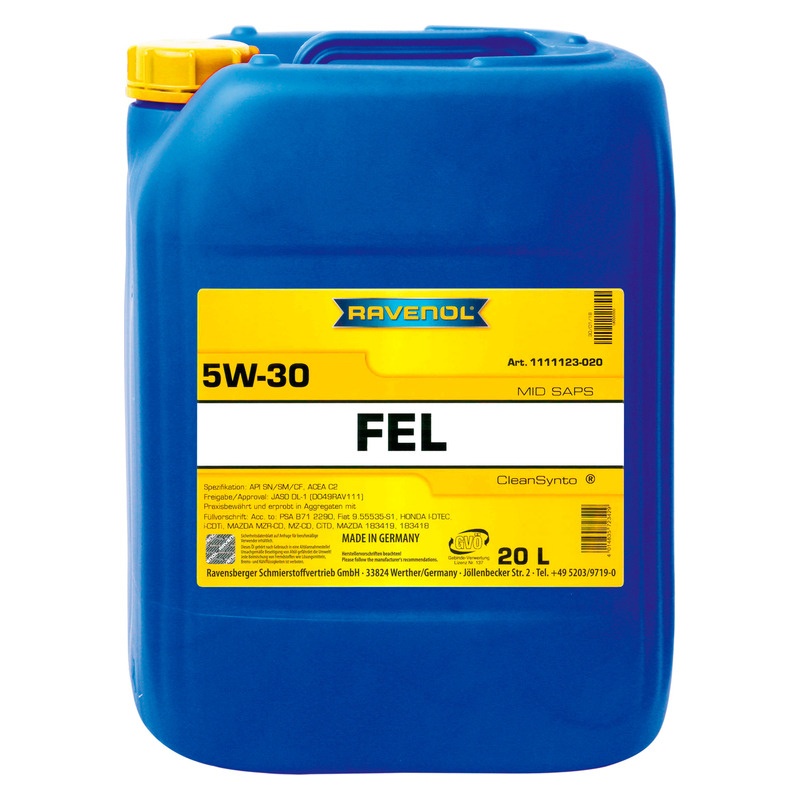Моторное масло RAVENOL FEL SAE 5W-30 (20л) фото 1