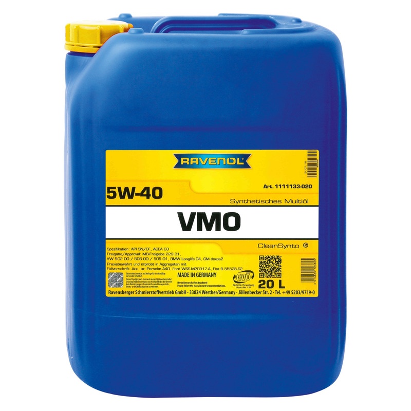 Моторное масло RAVENOL VMO SAE 5W-40 (20л) фото 1