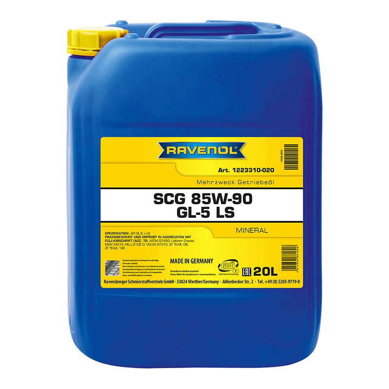 Трансмиссионное масло RAVENOL SCG Super Construction Gear 85W-90 GL-5 LS (20л) фото 1