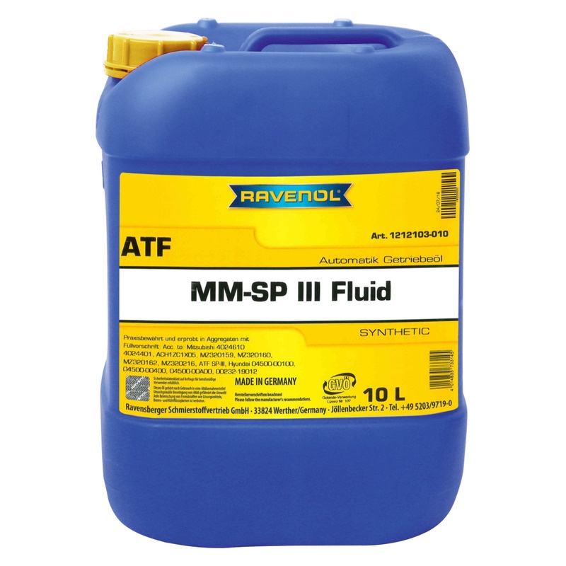 Трансмиссионное масло RAVENOL ATF MM SP-III Fluid (10л) фото 1