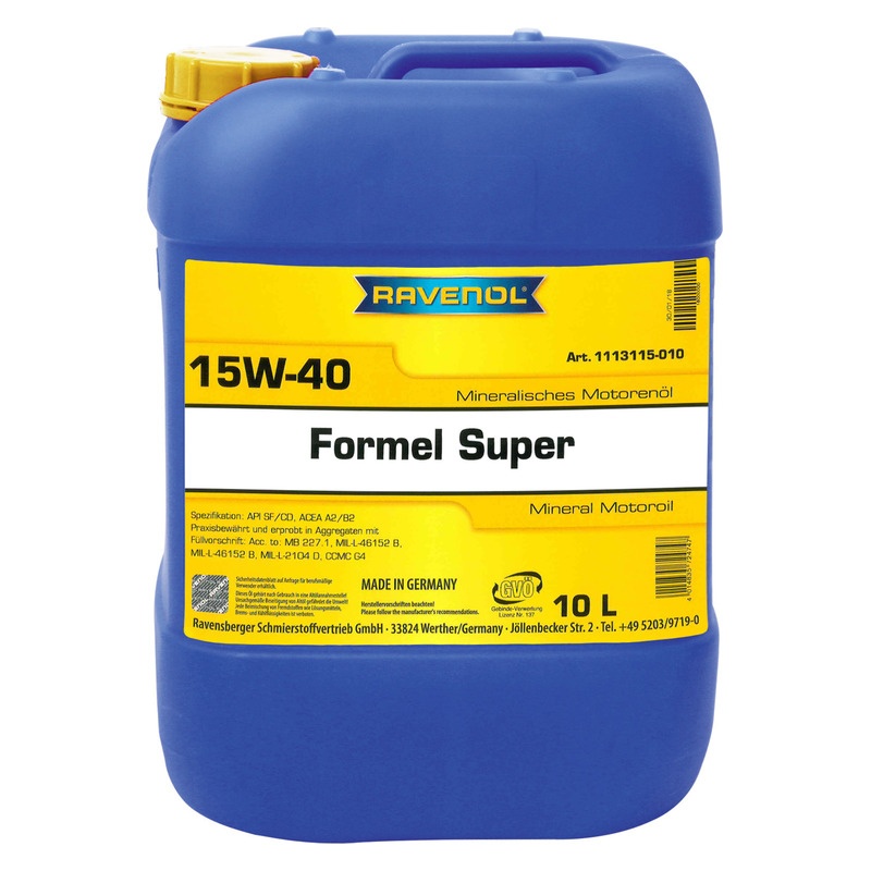 Моторное масло RAVENOL Formel Super SAE 15W-40 SF-CD (10л) фото 1