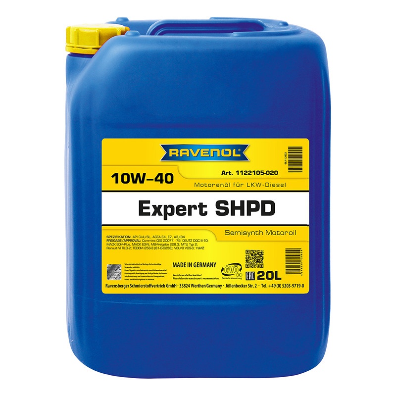 Моторное масло RAVENOL Expert SHPD SAE 10W-40 (20л) фото 1