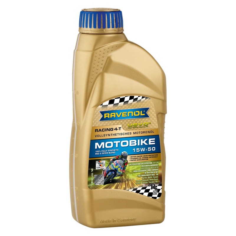 Моторное масло RAVENOL Racing 4-T Motobike SAE 15W-50 (1л) фото 1