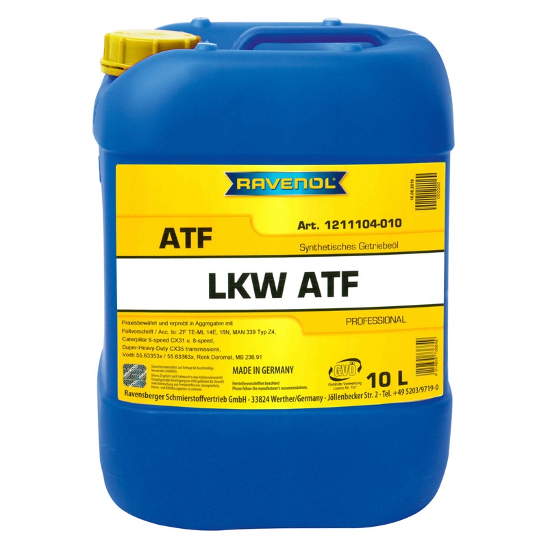 Трансмиссионное масло RAVENOL LKW ATF Synthetik (10л) фото 1