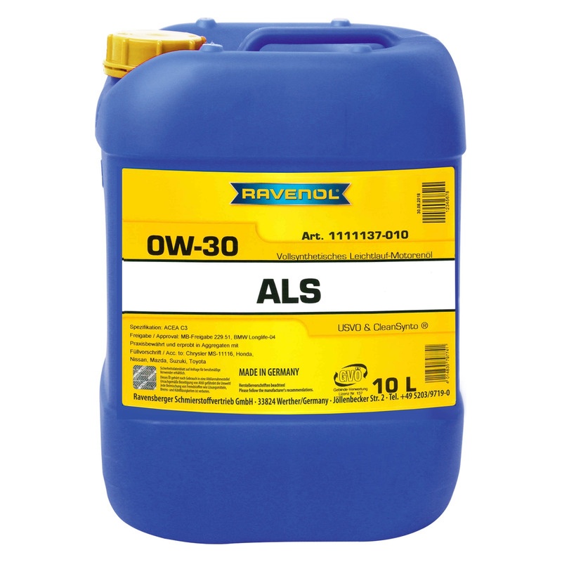 Моторное масло RAVENOL  Arctic Low SAPS ALS SAE 0W-30 (10л) фото 1
