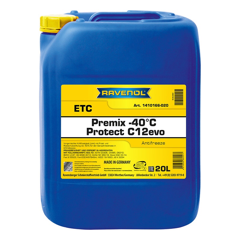 Антифриз RAVENOL ETC Premix -40°C Protect C12evo (20л) фото 1