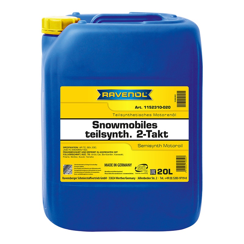 Масло для 2-Такт снегоходов RAVENOL Snowmobiles Teilsynth. 2-Takt (20л) фото 1