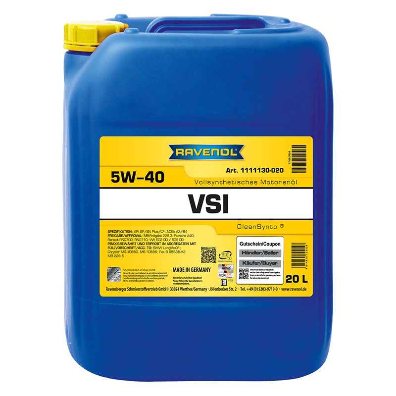 Моторное масло RAVENOL VSI SAE 5W-40 (20л) фото 1