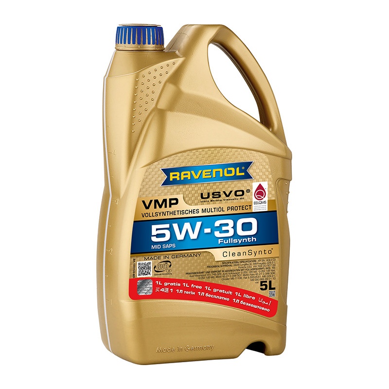 Моторное масло RAVENOL VMP SAE 5W-30 (5л) 4+1 акция фото 1