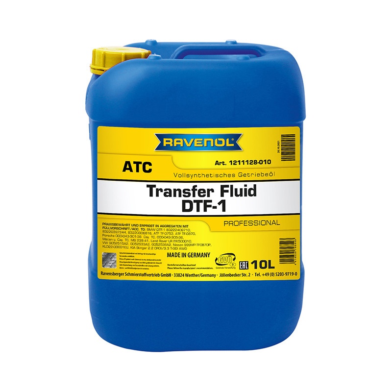 Трансмиссионное масло RAVENOL Transfer Fluid DTF-1 (TF-0870) (10л) фото 1