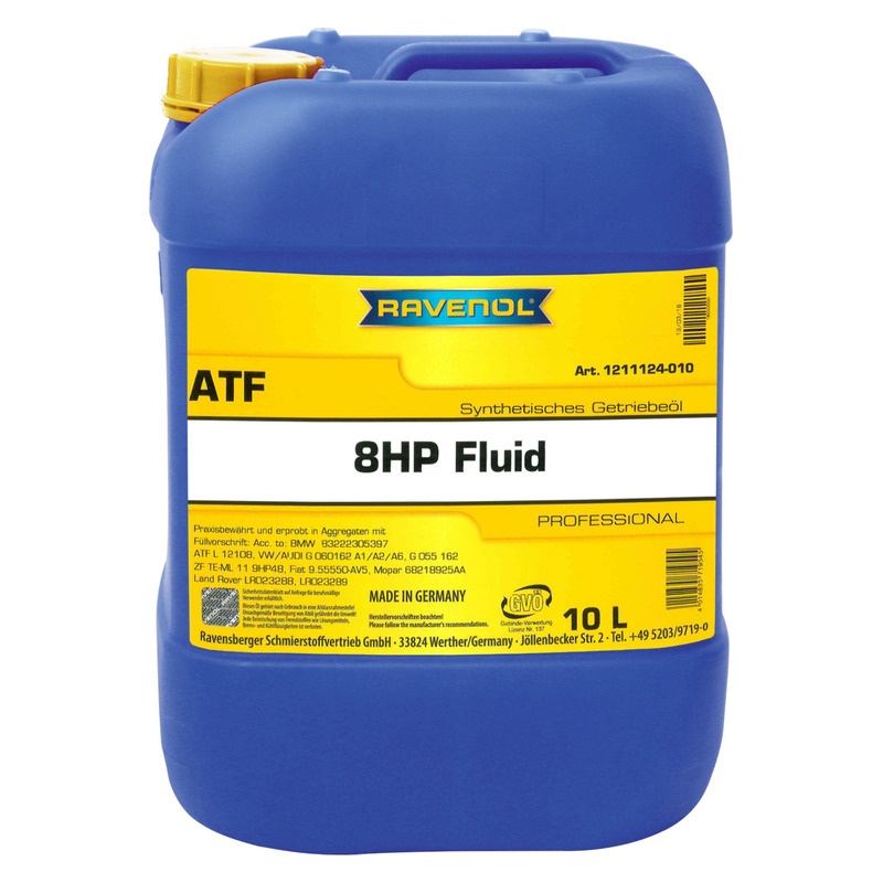 Трансмиссионное масло RAVENOL ATF 8 HP Fluid (10л) фото 1