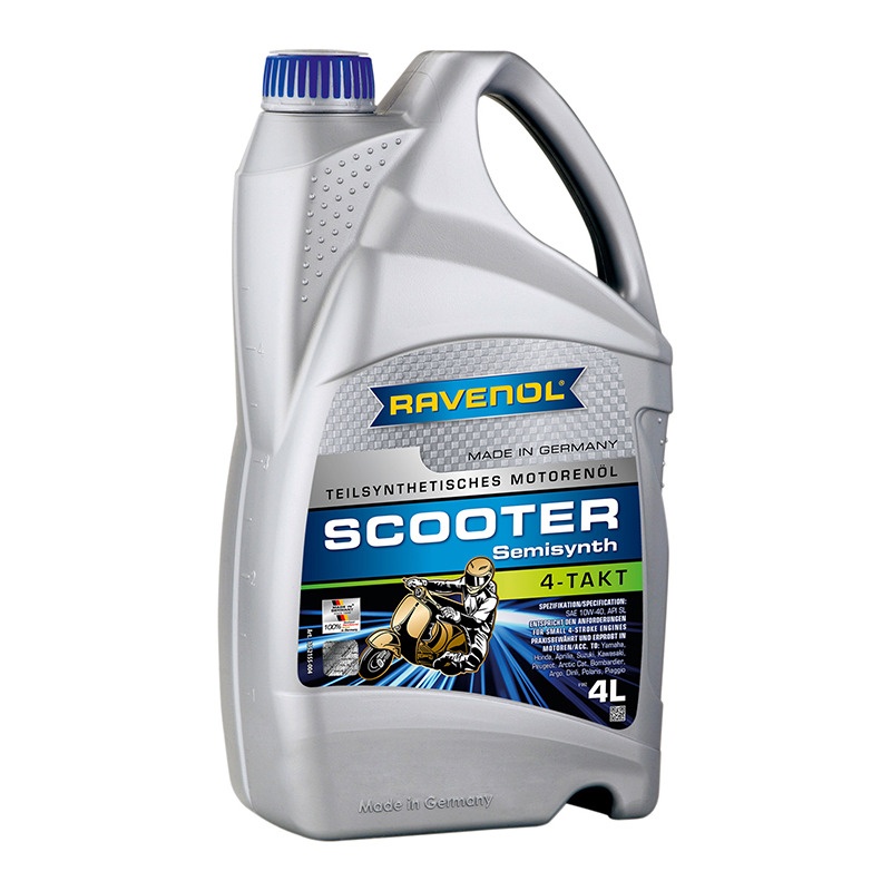 Моторное масло для 4-Такт скутеров RAVENOL Scooter 4-Takt Teilsynth. (4л) фото 1
