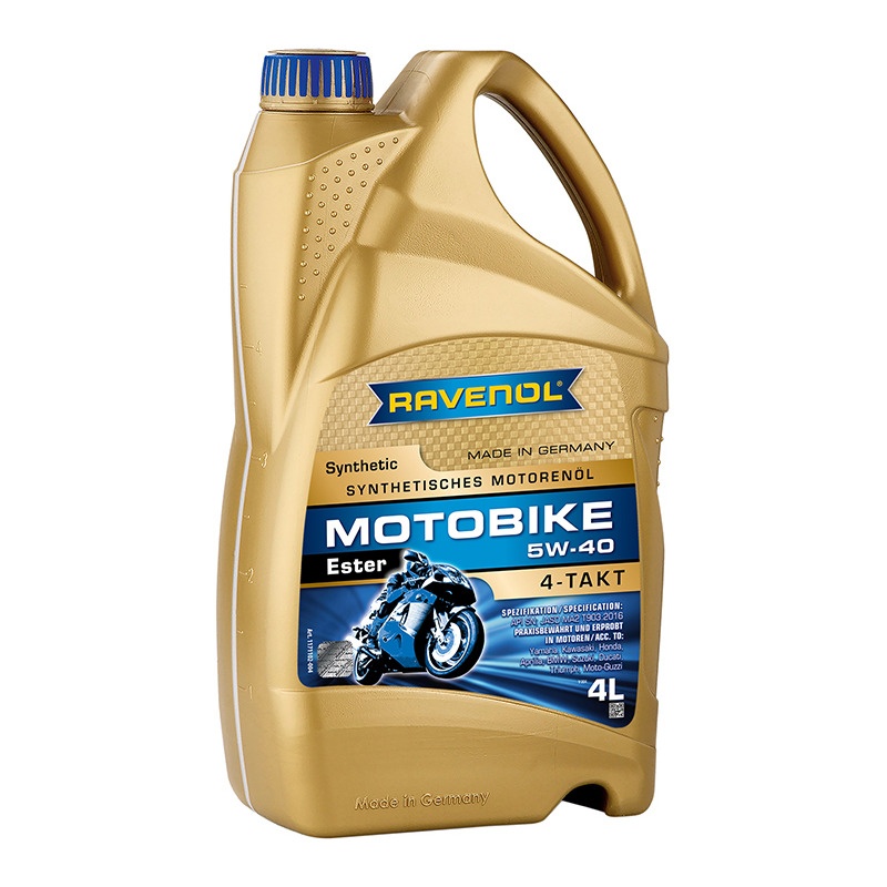 Моторное масло RAVENOL Motobike 4-T Ester SAE 5W-40 (4л) фото 1