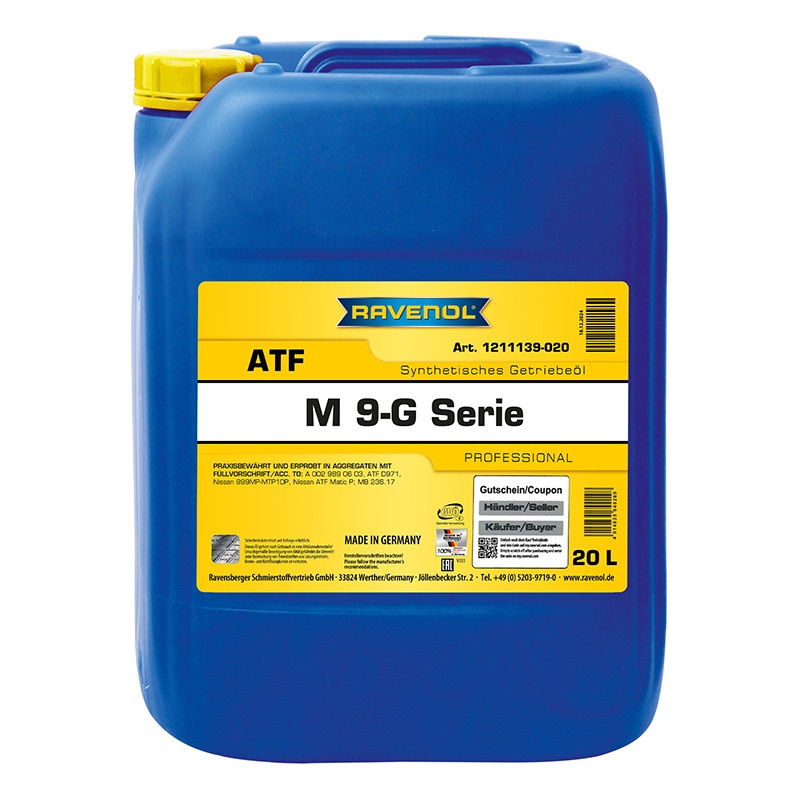 Трансмиссионное масло RAVENOL ATF M 9-G Serie (20л) фото 1