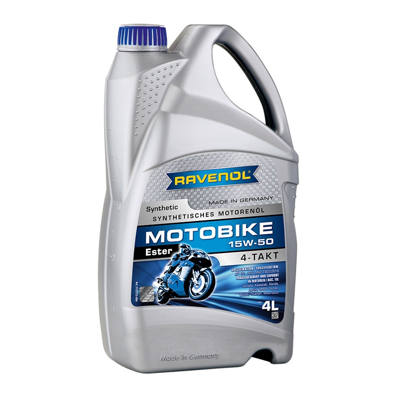 Моторное масло RAVENOL Motobike 4-T Ester SAE 15W-50 (4л) фото 1
