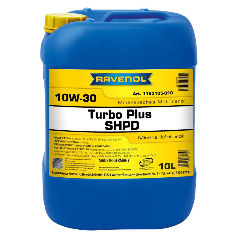 Моторное масло RAVENOL Turbo plus SHPD SAE 10W-30 (10л) фото 1