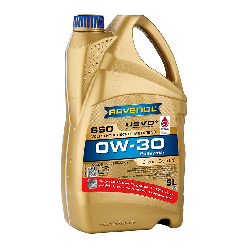 Моторное масло RAVENOL SSO SAE 0W-30 (5л) 4+1 акция фото 1