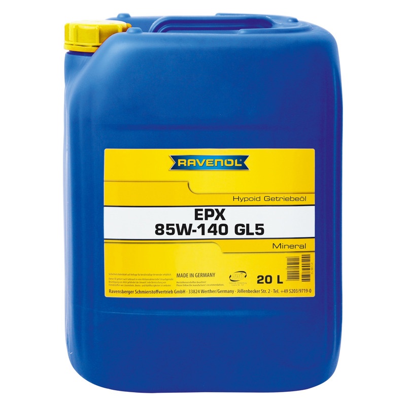 Трансмиссионное масло RAVENOL Getriebeoel EPX SAE 85W-140 GL 5 (20л) фото 1