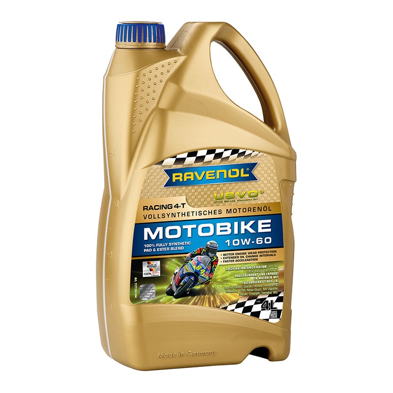 Моторное масло RAVENOL Racing 4-T Motobike SAE 10W-60 (4л) фото 1