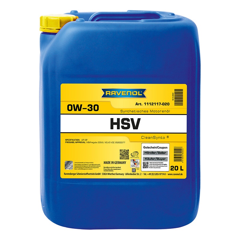 Моторное масло RAVENOL HSV SAE 0W-30 (20л) фото 1